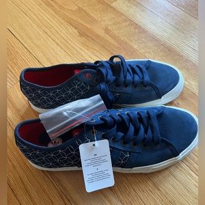 New Adidas Matchcourt RX Lo Blue Suede Canvas Street Sneakers Casual Shoe Size 8